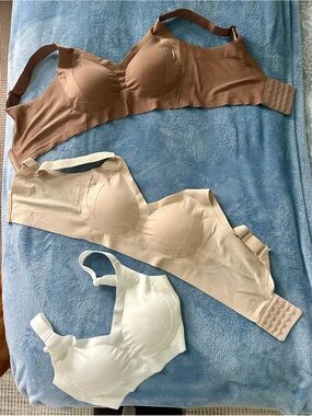 Everyday Comfort Support Bras - White, Beige, Brown - Never worn!